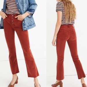 Madewell Cali Demi Boot Cut Corduroy Pants Red Size 24